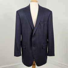 Hart Schaffner Marx Loro Piana Cashmere Blue Suit Jacket  Minor Flaw  Men's 46