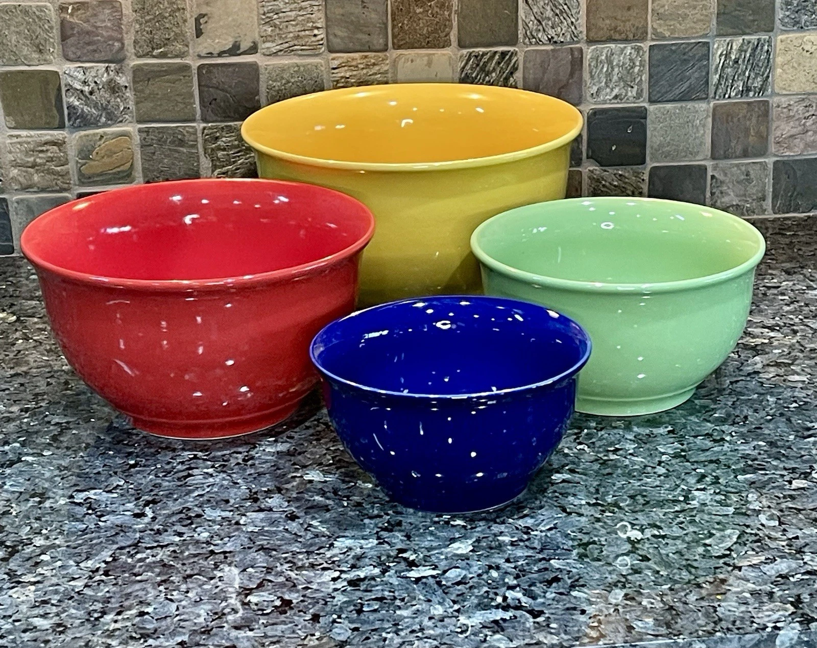 Gibson 4 Pc. Rainbow Porcelain Nesting Mixing Serving Bowls 6”-9.25”
Opens in a new window or tab
