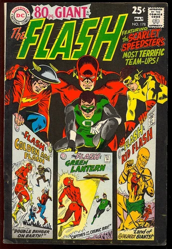 The Flash #178 Nice 80 Page Giant Silver Age Superhero Vintage DC Comic 1968 VG+