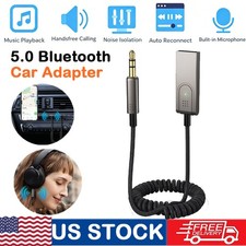 Aux to Bluetooth 5.1 Adapter 3.5mm Bluetooth Receiver Microphone for Car US