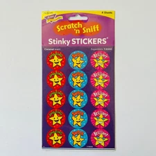 TREND Scratch N Sniff Stars caramel scent Stinky Stickers - 4 sheets - NEW
