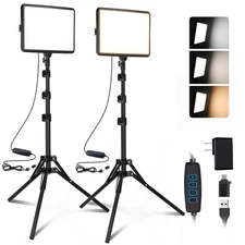 2-Pack LED Photography Lighting Kit, Arsoer 15W Bi-Color Video Light Kit, 280...