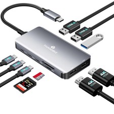 USB C Docking Station Dual Monitor, 10 in 1 USB C Hub Multiport Adapter, 4K H...