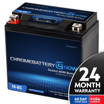 #ad Chrome BatteryYTX14 BS Bluetooth ATV UTV Battery for Honda Polaris Can Am 12V $48.50