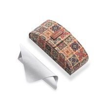 WOSCCOWT Hard Shell Eyeglasses Case, Classic Retro Print Large Glasses Case f...