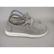 Hey Dude Wendy L Linen Iron Grey Floral Slip On Loafers Womens 8 121533901
