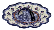 Polish Pottery Deviled Egg Plate for 12 Eggs by Zaklady Boleslawiec Poland