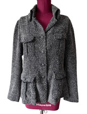Rag  Bone Wool Tweed Utility Blazer Jacket in gray size 8