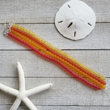 Matte Sea Glass Style Round Beads 6mm, 4 Strands 8" Red Orange Yellow Saffron