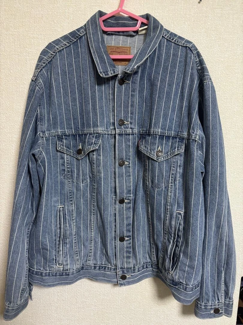 Veste en jean camionneur Supreme Levi's à rayures L bleu coupe slim