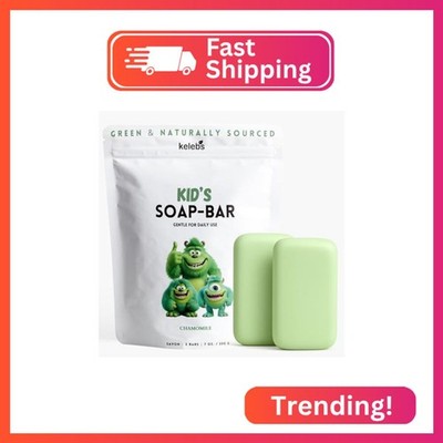 KELEBS Hypoallergenic Kids Soap Bar 2-Pack | Organic & Gentle Chamomile Body Was