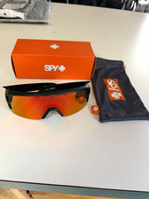 Lunettes de soleil SPY+ Monolith Cycling Shield monture noire verres miroir orange