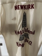 mens retro gold Lame sz M King Louie Bowling shirt emroidered back and name
