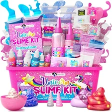 25+ Piece Unicorn Slime Making Set: Glow-in-the-Dark Craft for Kids Ages 7-12