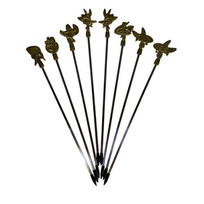 Warner Brothers Vintage 1994 Brass/Stainless Cartoon Character Skewers-Set of 8