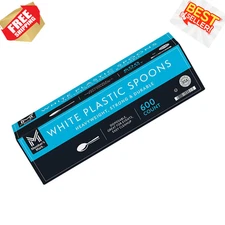 Member's Mark Heavyweight White Plastic Spoons, 600 ct.