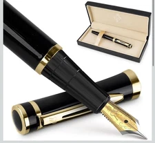 Wordsworth & Black Fountain Pen Set, 18K Glided Broad Nib, Includes 24 Pack Ink