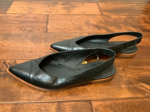 Frye Black Leather Sling Back Pointed Toe Flats, Size 6.5 $198 - Picture 5 of 8