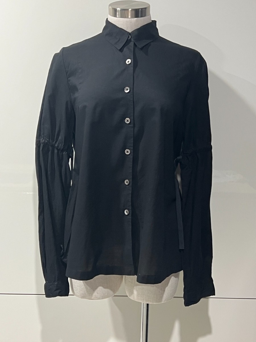 m*e様 ANN DEMEULEMEESTER ブラック長袖カットソー XXS ANN DEMEULEMEESTER ブラック長袖カットソー XXS ANN