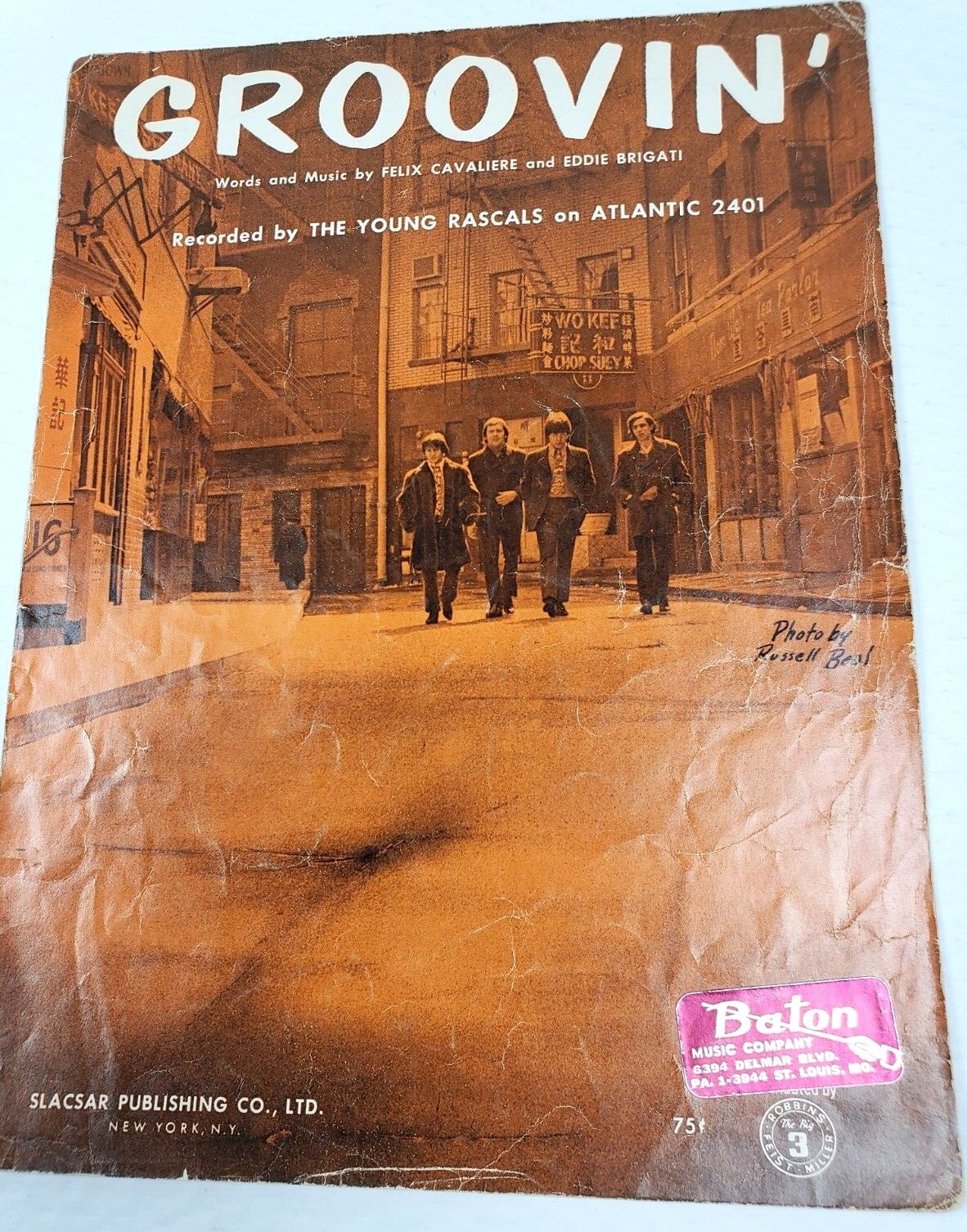 Groovin Vintage Sheet Music The Young Rascalls Felix Cavaliere Eddie