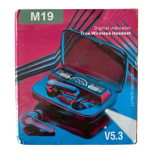 M19 TWS Wireless Earbuds – Touch Control, LED Display Charging Case