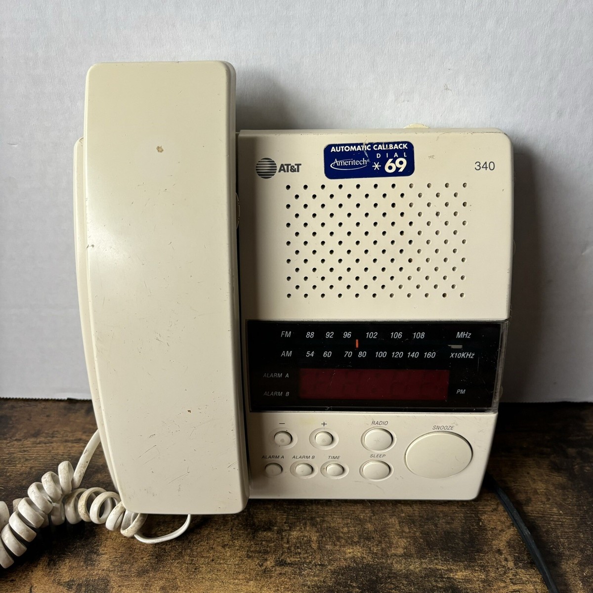 Ancien Téléphone AT&T 5500 Avec Répondeur - 2 Lignes - Fonctionne - USA