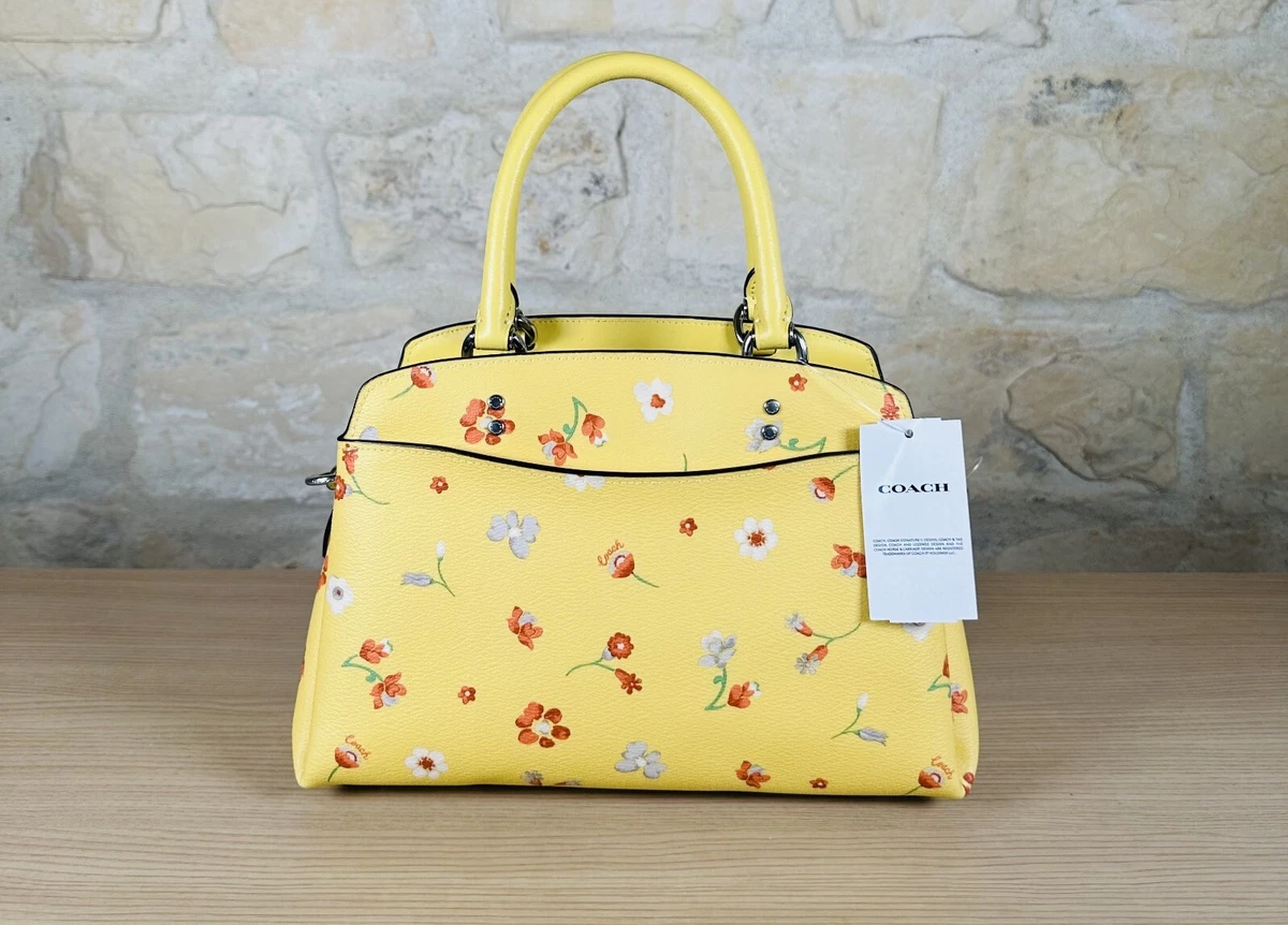 Coach yellow floral purse Clearance