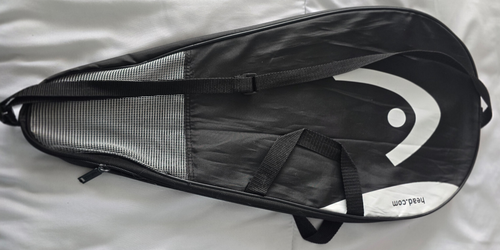 Head Single Racquetball Racket Cover/Bag Black Shoulder Strap Side Pocket - Picture 3 of 5