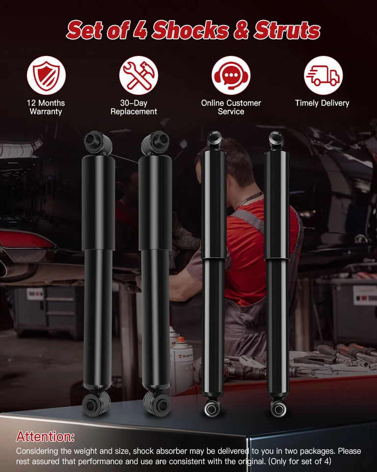 Full Set Front Rear Shocks Struts For 1995-99 GMC Yukon 1995-00 Chevrolet Tahoe - Image 4 of 4