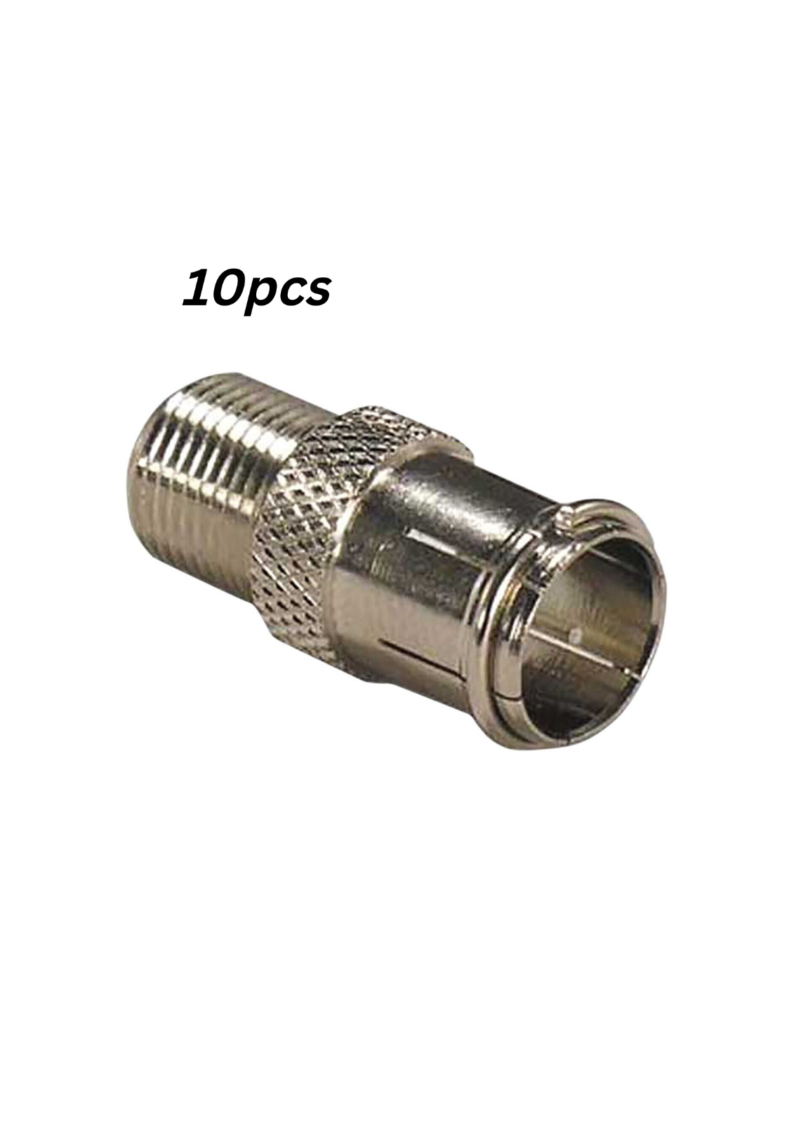 10 x Satellite F Type to TV Aerial Adapter F Connector To Male RF Coaxial COAX