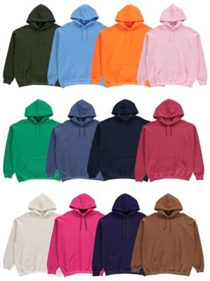 BILLIONHATS 12 Pack Mens Wholesale Bulk Adults Hoodies Sweatshirts, Cotton Blend