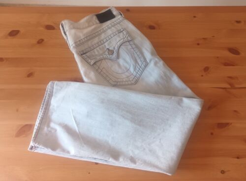 True Religion Herren Jeans Gr. 38 Ricky Hellblau Denim Distressed Straight USA