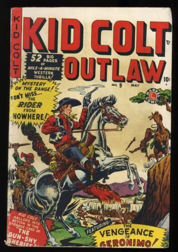 Kid Colt Outlaw #9 GD/VG 3.0 The Man From Nowhere! Joe Maneely Cover! Marvel - Afbeelding 1 van 2