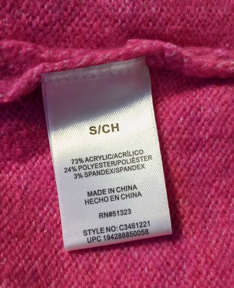 Nwt Vince Camuto Ladies Small Long Sleeve Sweater, Fuchsia Pink. NS8
