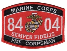 Fleet Marine Force Corpsman 8404 MOS Patch