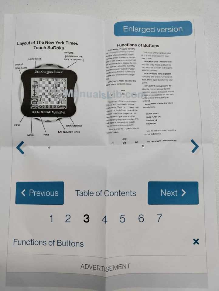 Sudoku Travel Puzzle Touch Screen Excalibur NY Times 53 2006 TESTED/Batteries  - Image 4 of 4