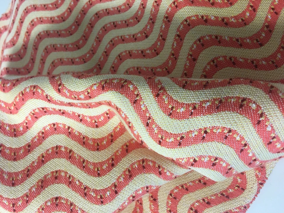 Fabric Upholstery Sample ALAXI SUNBRELLA 26"x26" Orange/Cream - Image 3 of 4