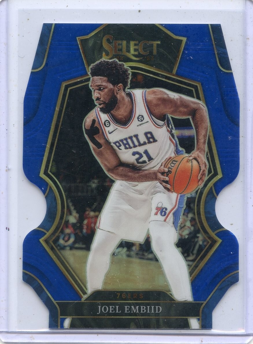 2022-23 SELECT #147 JOEL EMBIID "BLUE PRIZM DIE-CUT" #188/249 76ERS, 091723