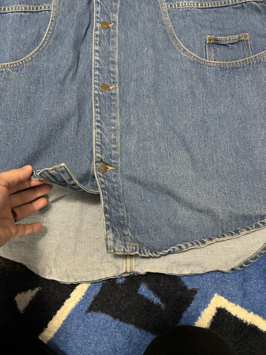 VINTAGE 90's KARL KANI JEAN DENIM BUTTON-UP CHORE JACKET XL- 2PAC