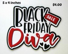 BLACK FRIDAY TITLE CHRISTMAS 3D die cut scrapbook premade paper piecing Rhonda
