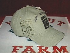 82nd Airborne All The Way Olive Drab 100 Cotton Army Licensed Embroidered Hat.