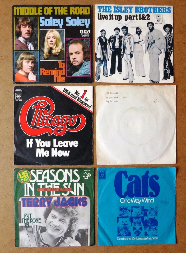THE BEATLES ~ CHICAGO ~ CATS ~ MIDDLE OF THE ROAD... 6 St. 7" Vinyl 45er Singles - Bild 4 von 4