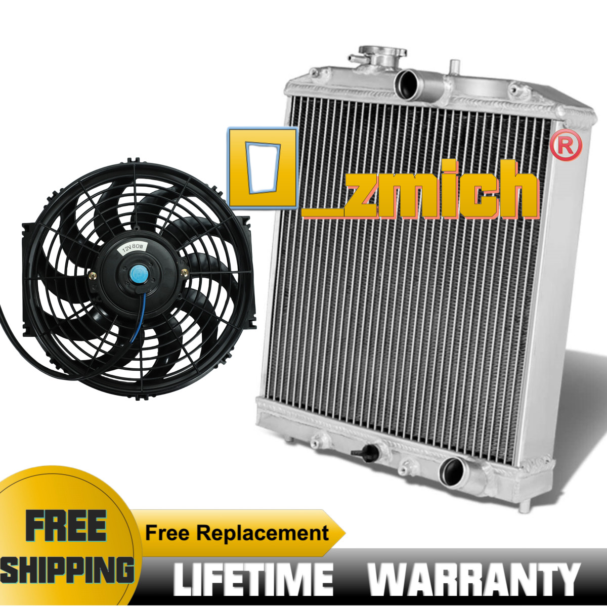 Louvered Radiator Tubes High Density Multi-louvered Fins OCPTY Replacement Radiator – For 1992 ...