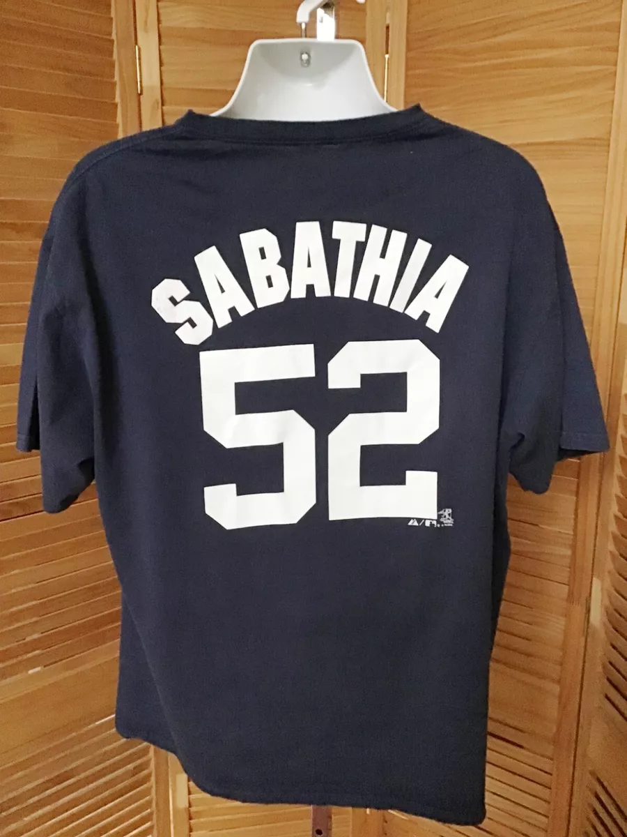 Majestic New York NY Yankees Men's CC Sabathia #52 Blue T-shirt Size XL