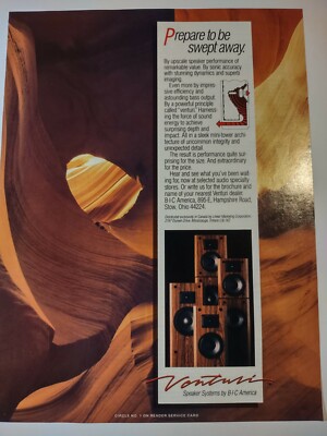 BIC Venturi Speaker Systems Prepare to be Swept Away Vintage Print Ad