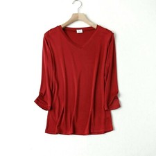 Bottoming T-shirt Real Silk Undershirts For Women Mulberry Silk V-neck Top China