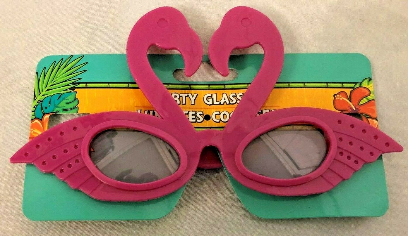 Pink Flamingo Bird Costume Mask Glasses Gem