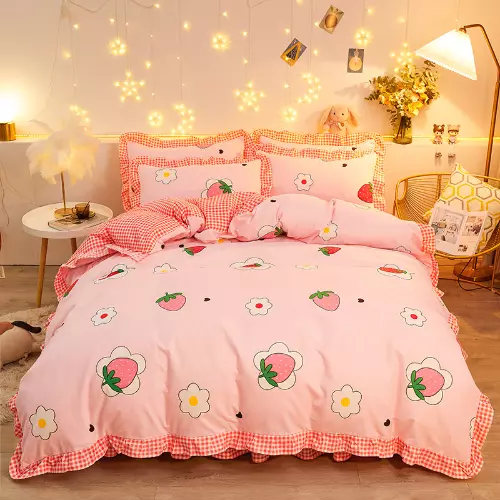 Bedding Set For Home Daisy Bed Skirt Cute Double Bed Sheet Quilt Duvet  Cover Set