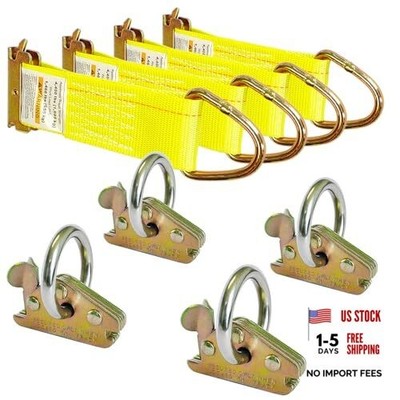 4 Pack Extra Heavy Duty E-Track O-Rings 4 Rope Tie-Offs & 4 Heavy-Duty O-Rings