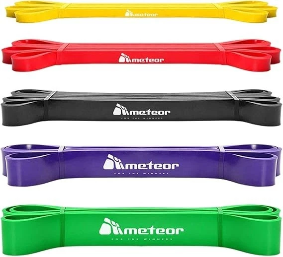 METEOR Essential Power Bands, Resistance Loop Set, Natural Latex Fitness Bands
